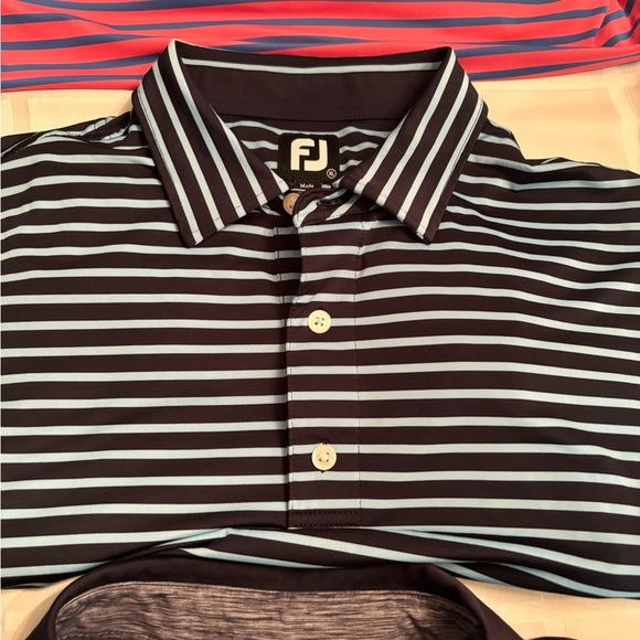FootJoy Men’s XL Striped Golf Polo Shirt – Inverness 2021 Member Guest–Navy/Blue - Picture 1 of 7